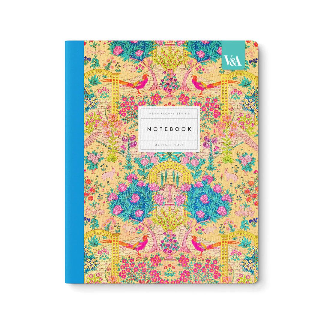 Neon Floral Ornate Garden Exercise Book