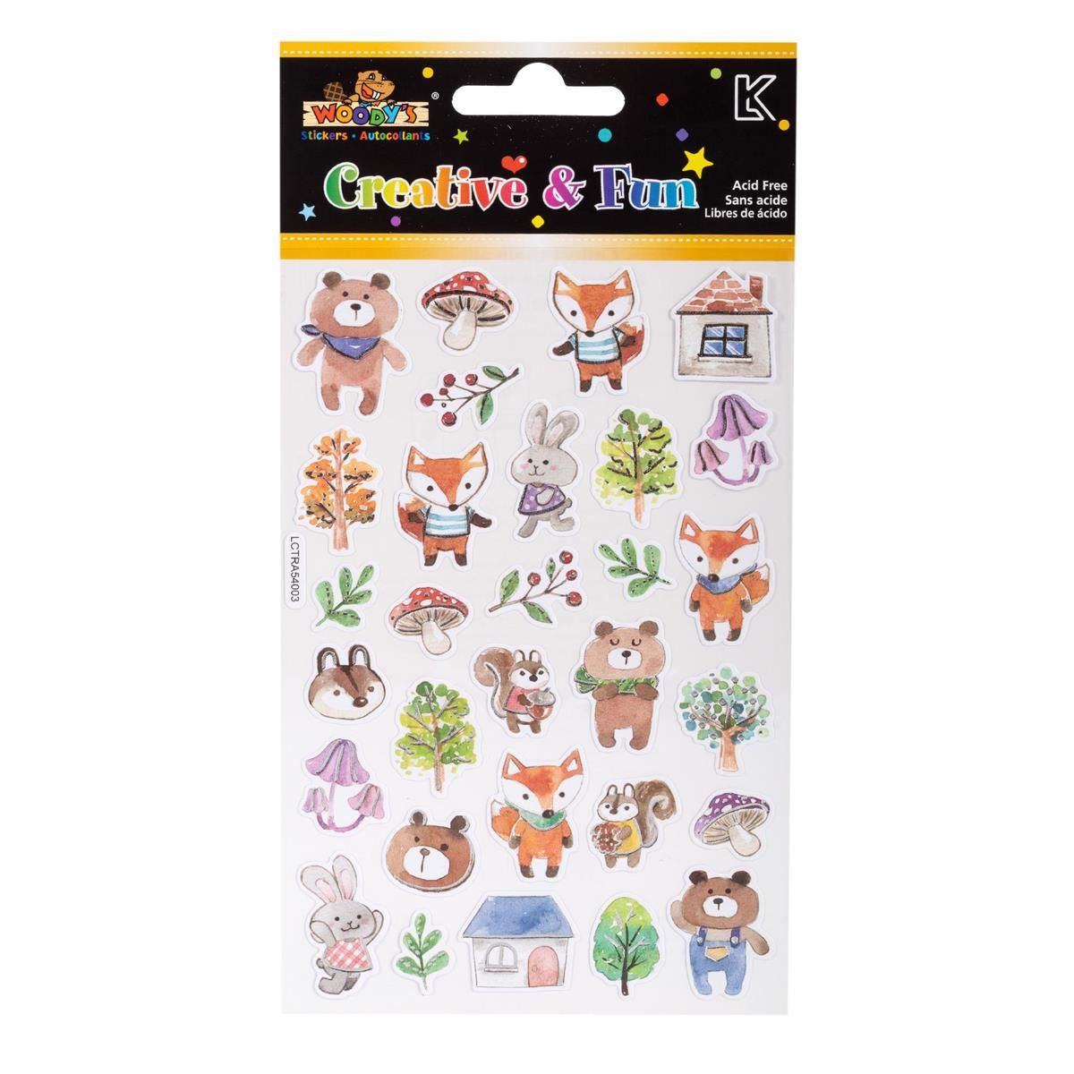 Bear and Fox Foil Stickers