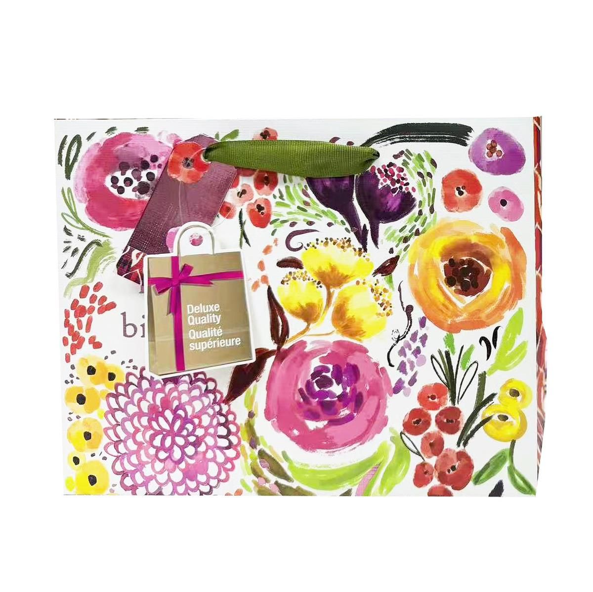 Small Horizontal Gift Bag Floral Matte