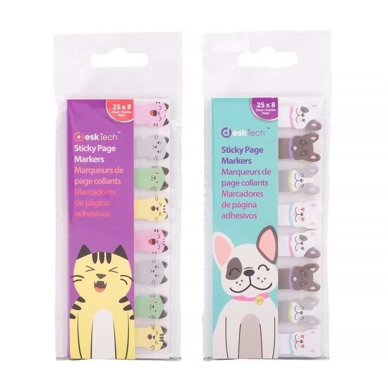 Sticky Page Markers Cat or Dog