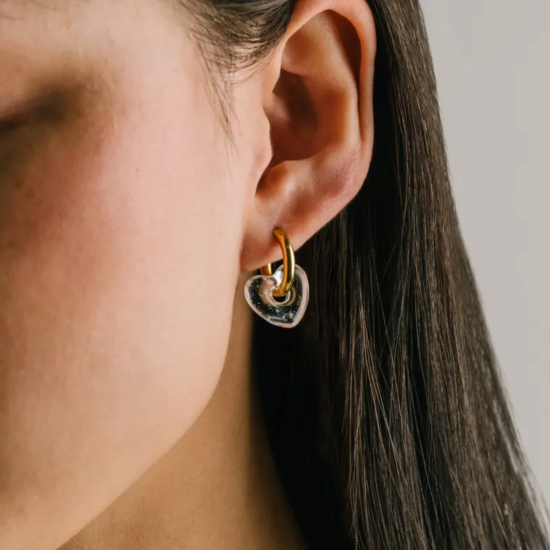Corazon Heart Hoop Waterproof Earrings