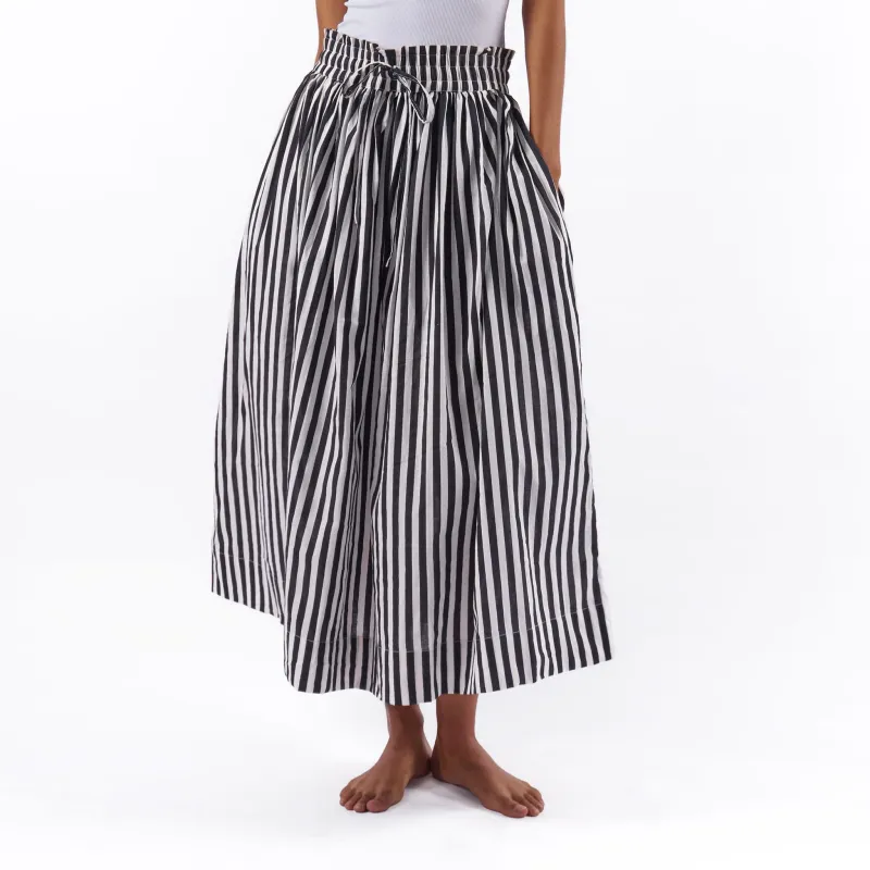 Keaton Stripe Skirt Black + White