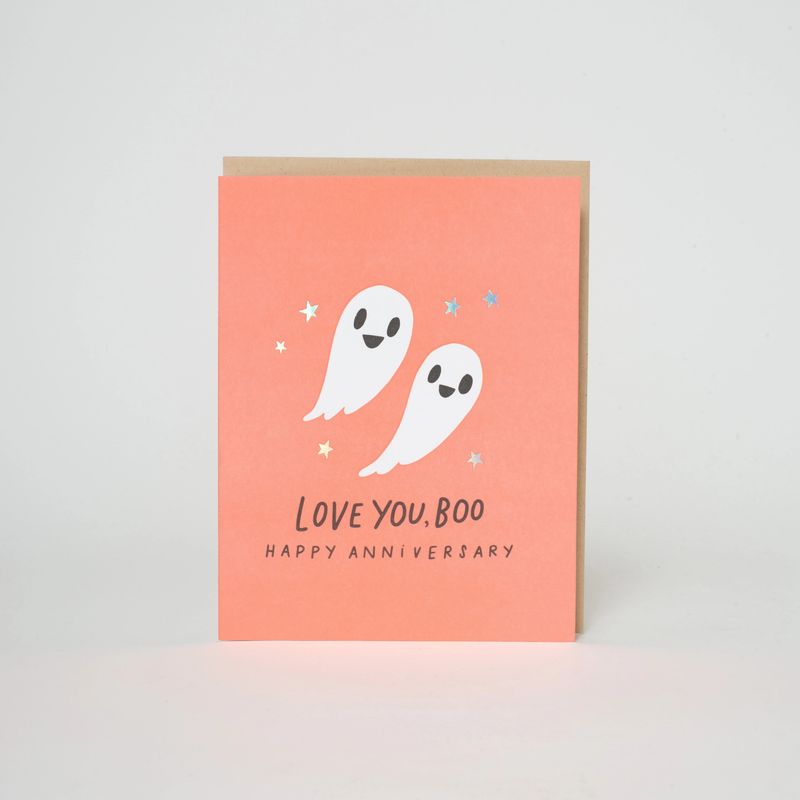 Anniversary Ghosts Punny Letterpress