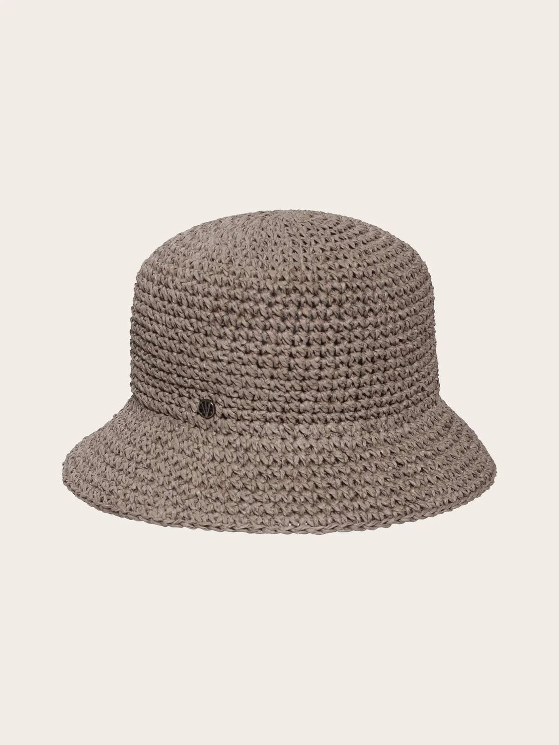 Small Brim Crocheted Bell Hat - Taupe