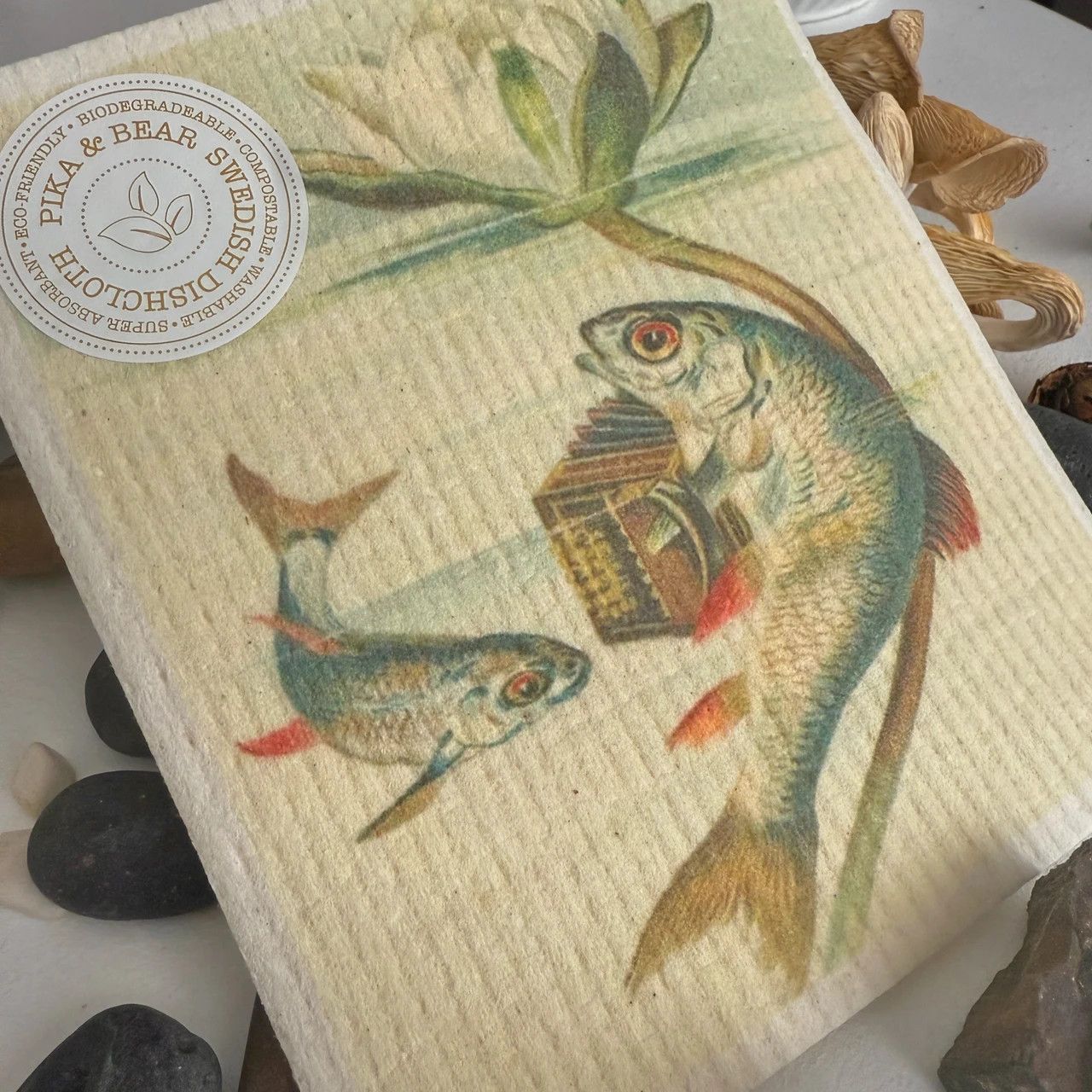 Swedish Dishcloth Serenade Fish &amp; Accordion