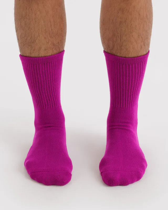 Ribbed Sock Deep Fuchsia
