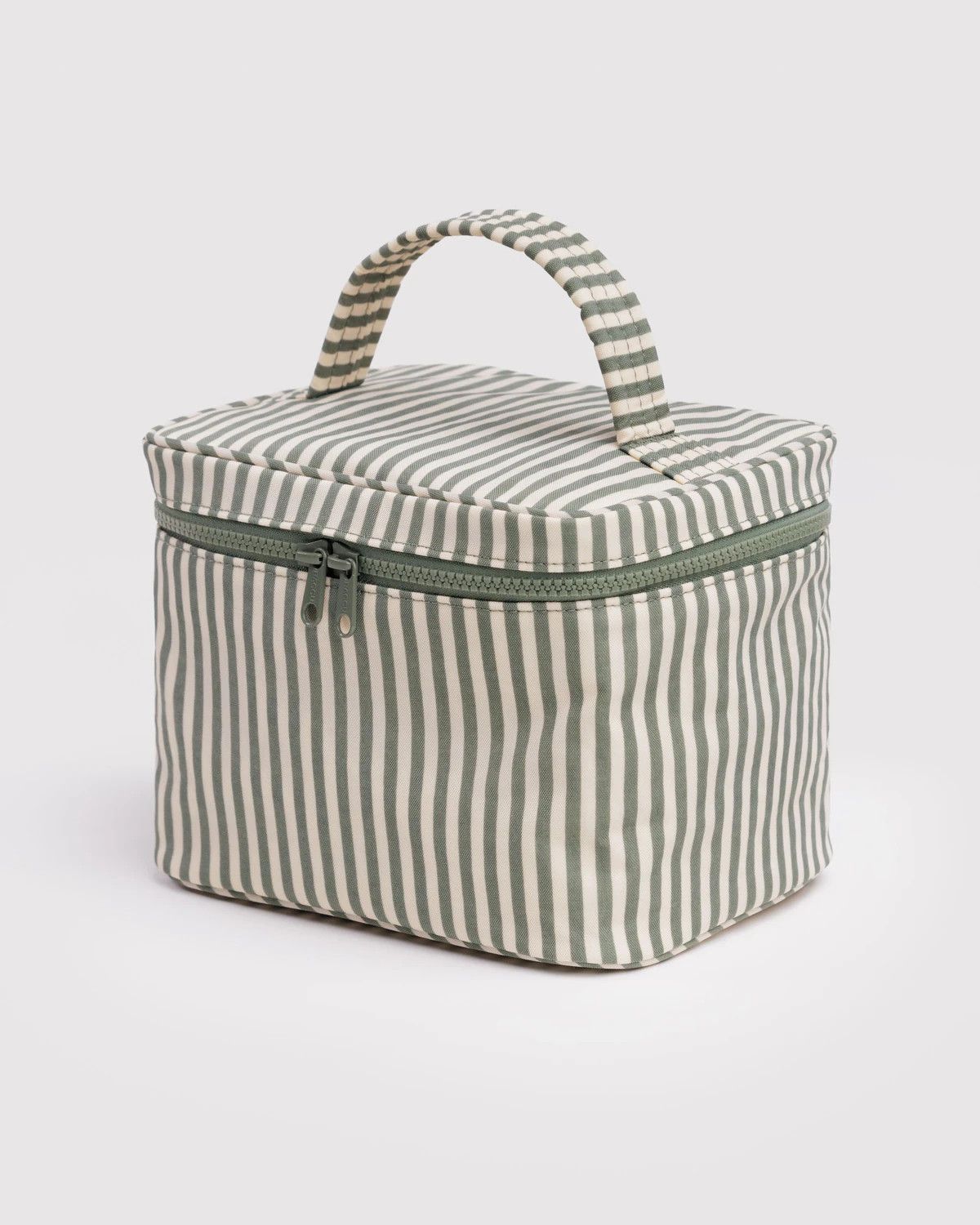 Large Cosmetic Case Sage Stripe
