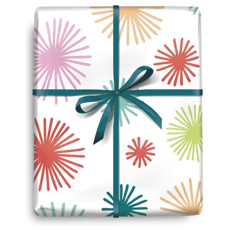 Gift Roll Wrap Contrast Poms