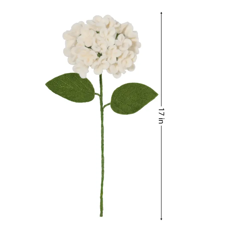 Felt Floral Hydrangea White