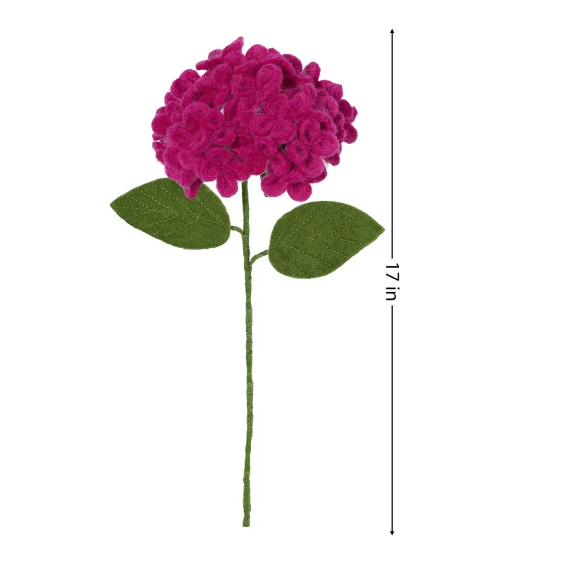 Felt Floral Hydrangea Pink