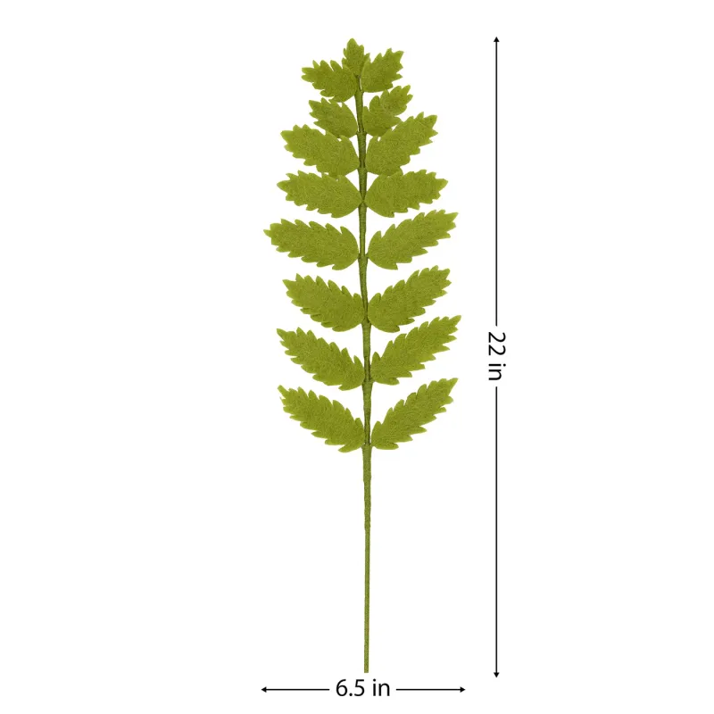 Felt Floral Fern Stem Light Green