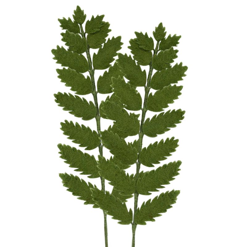 Felt Floral Fern Stem Dark Green