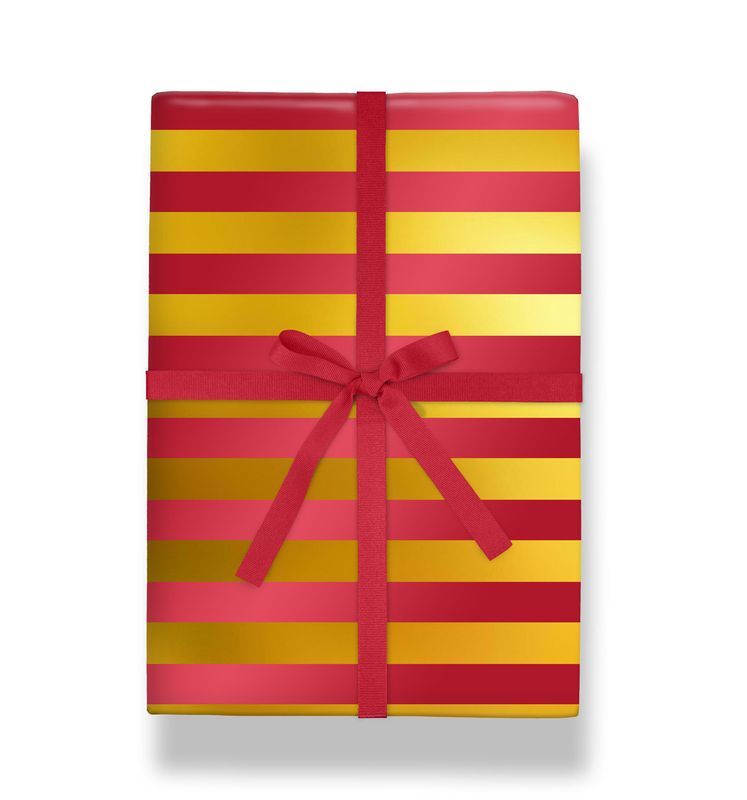 Roll Wrap Starsky Christmas Red And Gold Stripe Foiled