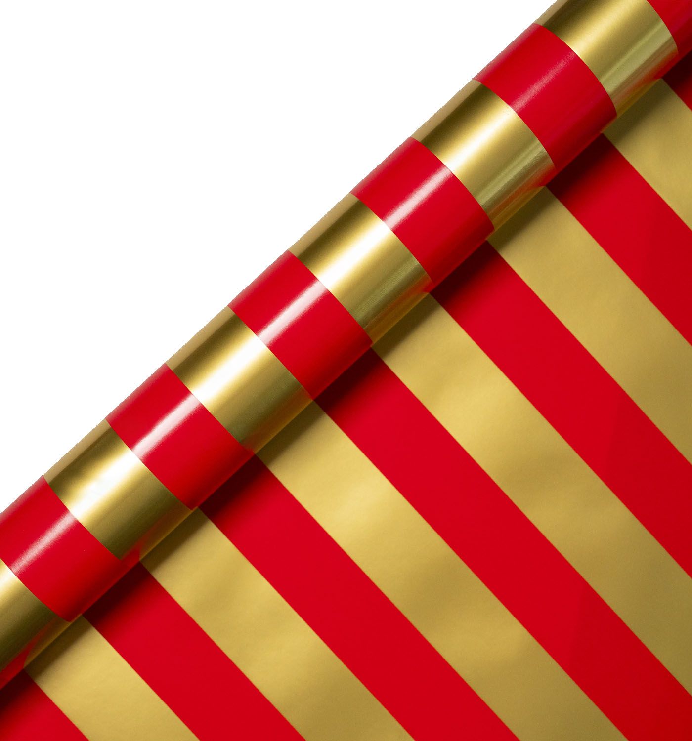 Roll Wrap Starsky Christmas Red And Gold Stripe Foiled