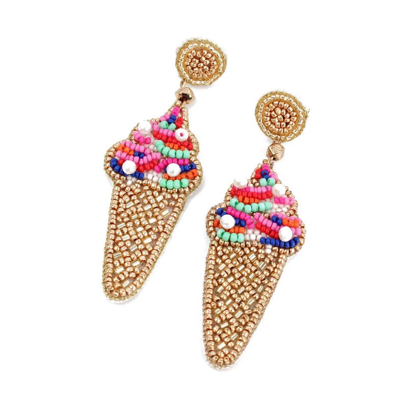Beaded Ice Cream Earrings
