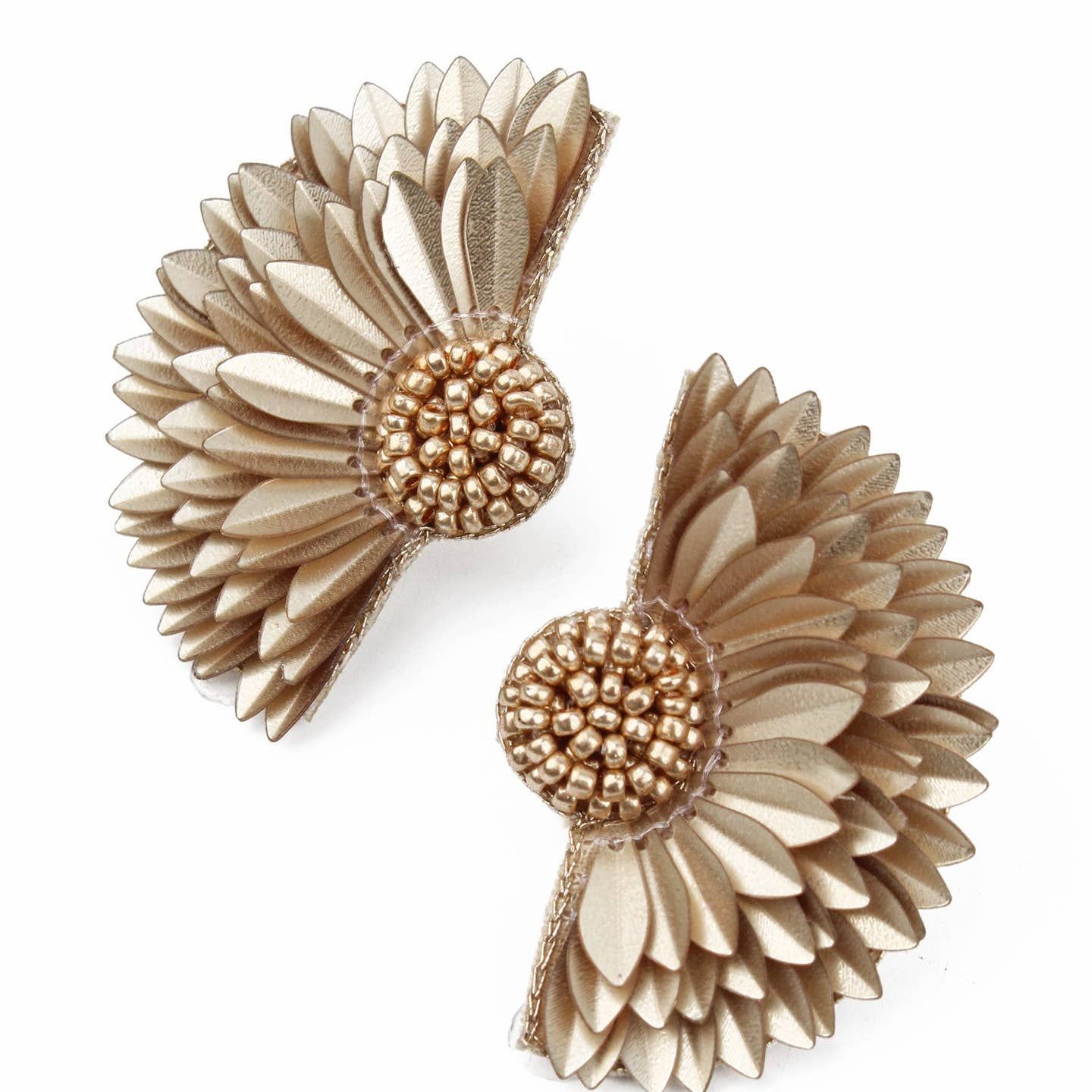 Gold Half Flower Earrings