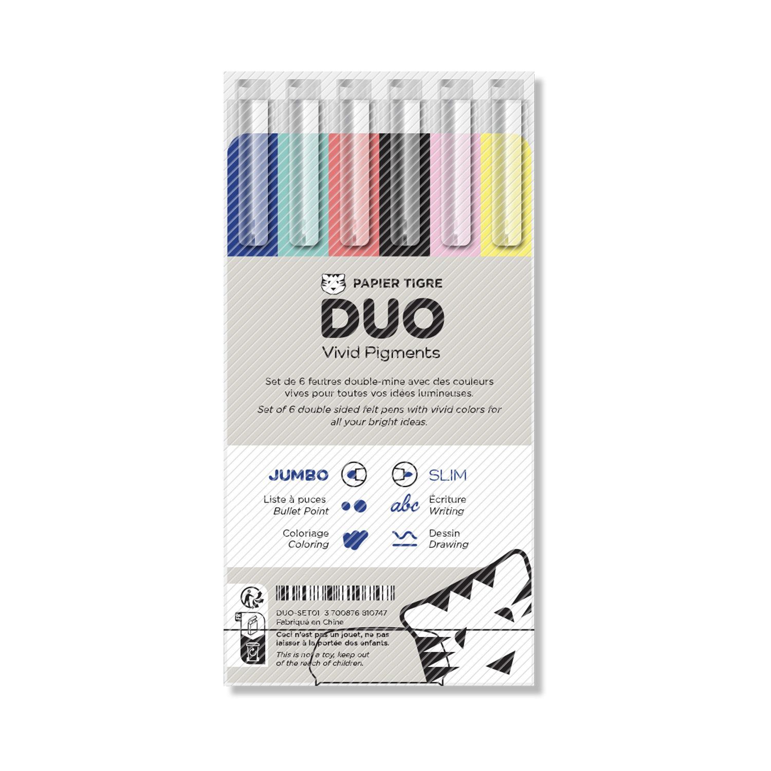 Duo Dual Trip Felt Marker Set of 6