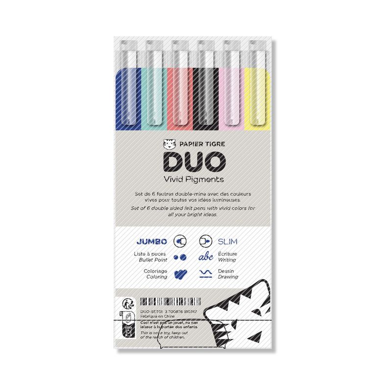 Duo Dual Trip Felt Marker Set of 6