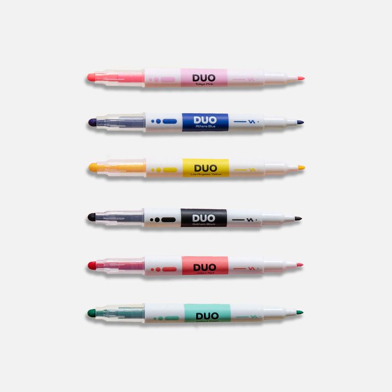 Duo Dual Trip Felt Marker Set of 6
