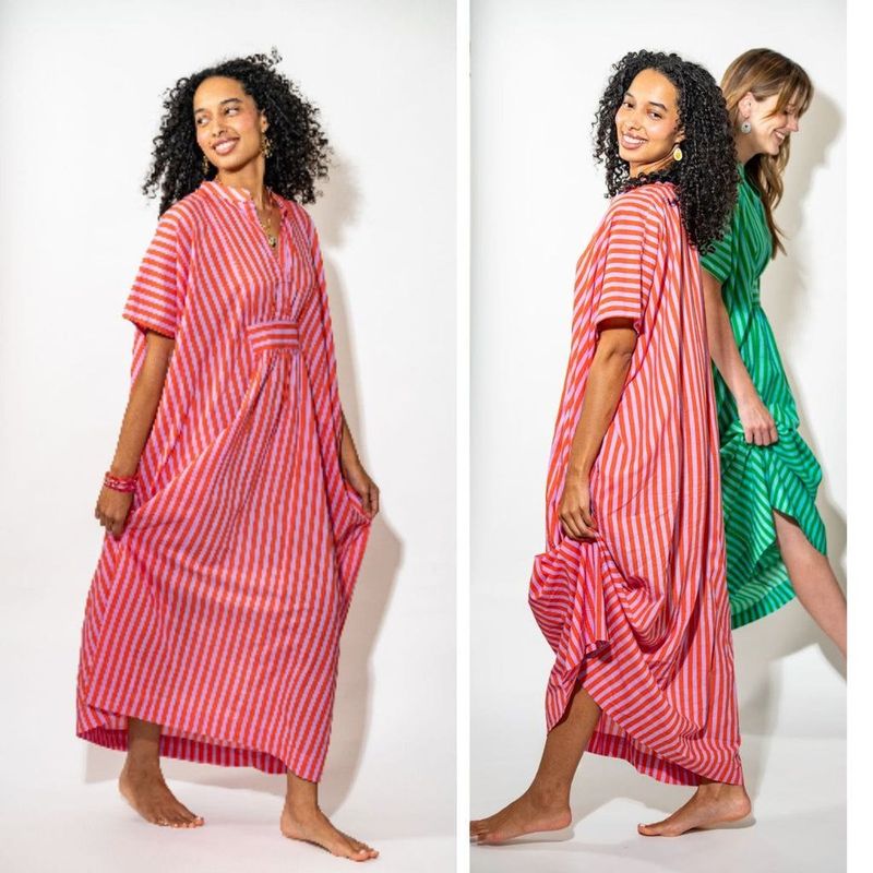 Margot Stripe Kaftan Lavender + Poppy