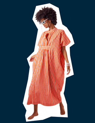 Margot Stripe Kaftan Lavender + Poppy
