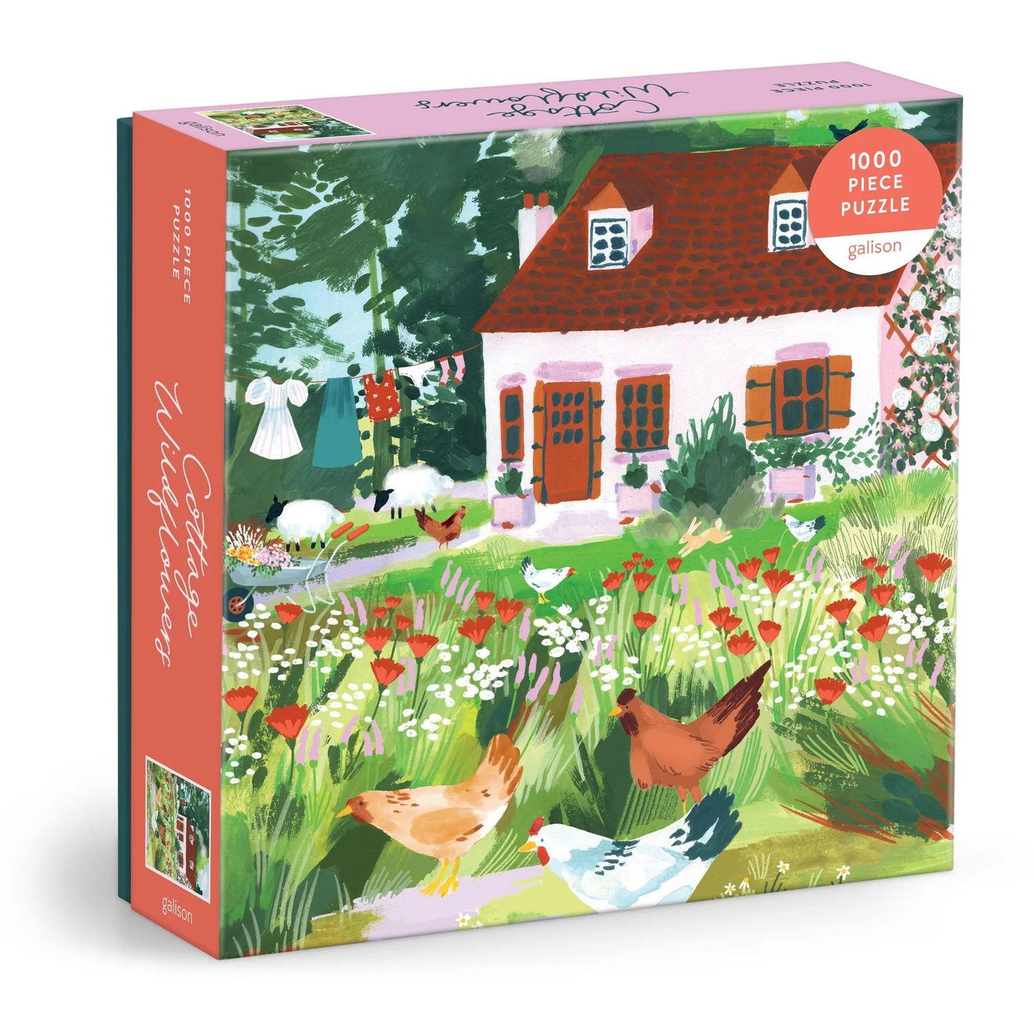 1000 Piece Puzzle Cottage Wildflowers