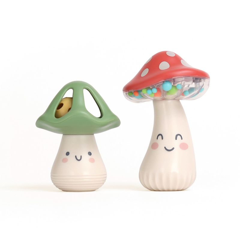 Itzy Mini Maracas Rattle Set Mushrooms