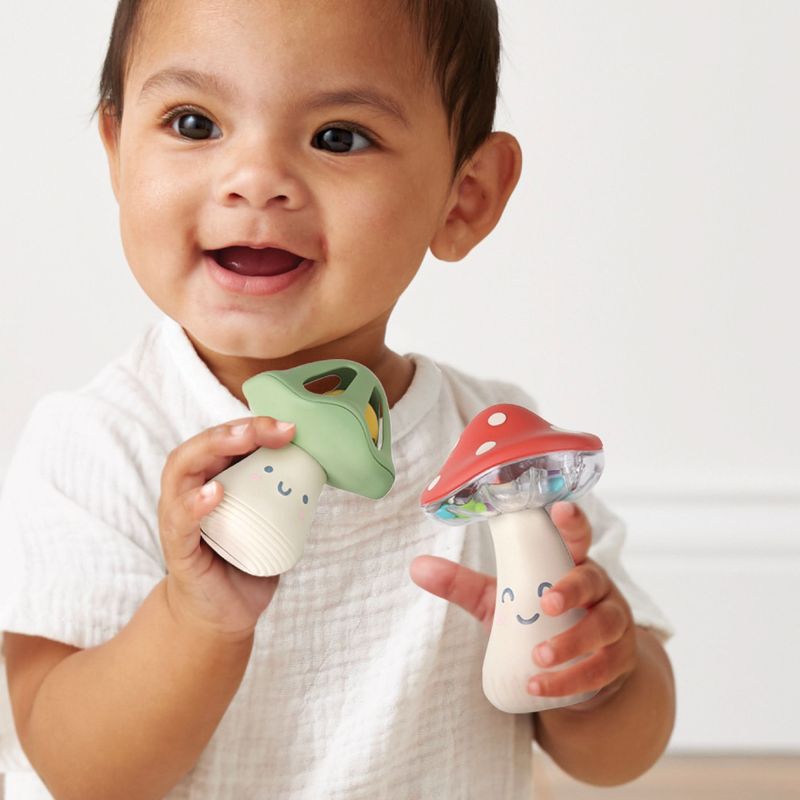Itzy Mini Maracas Rattle Set Mushrooms