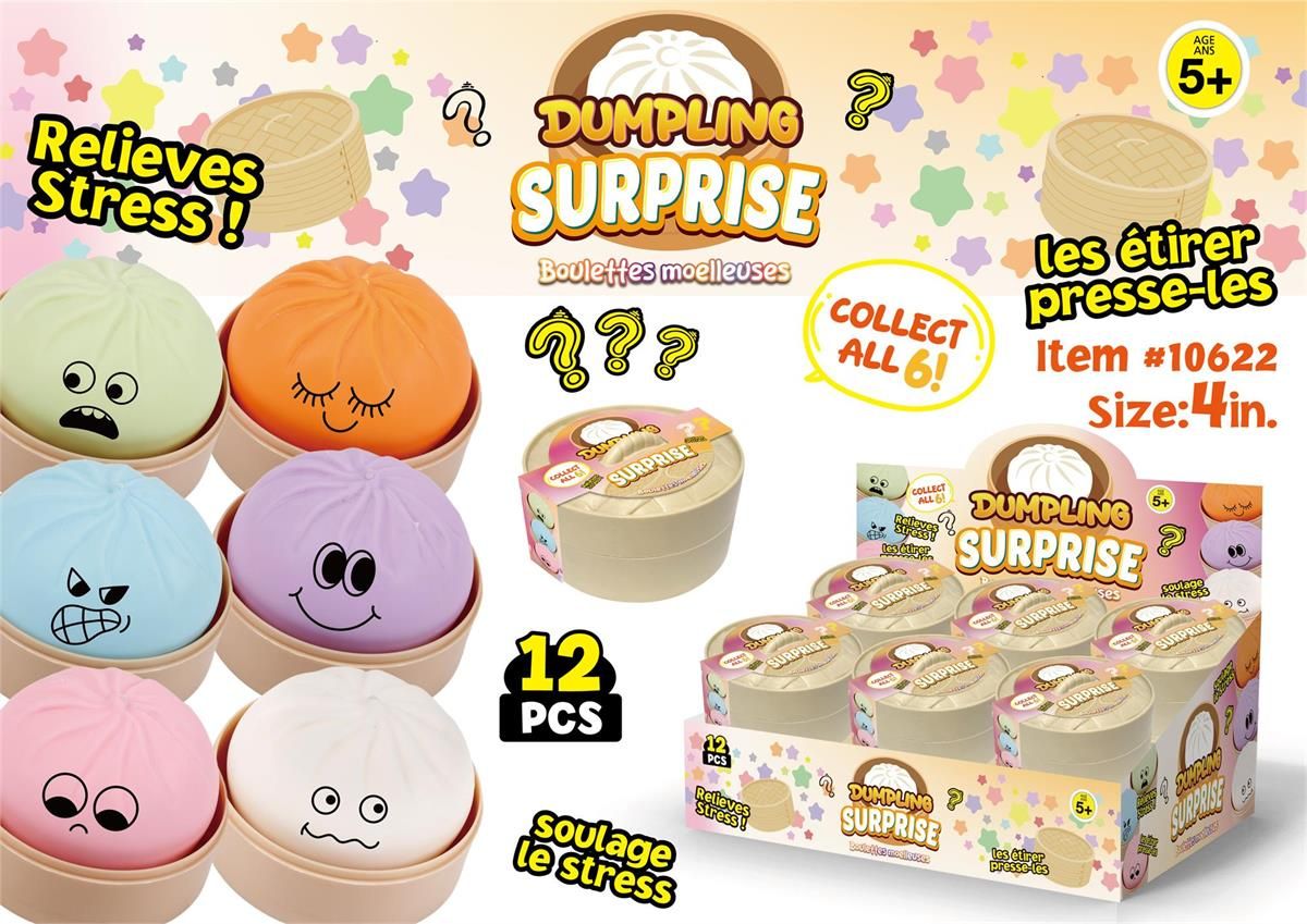 3.5” Dumpling Surprise Moody Face Pastels w/ Steamer box