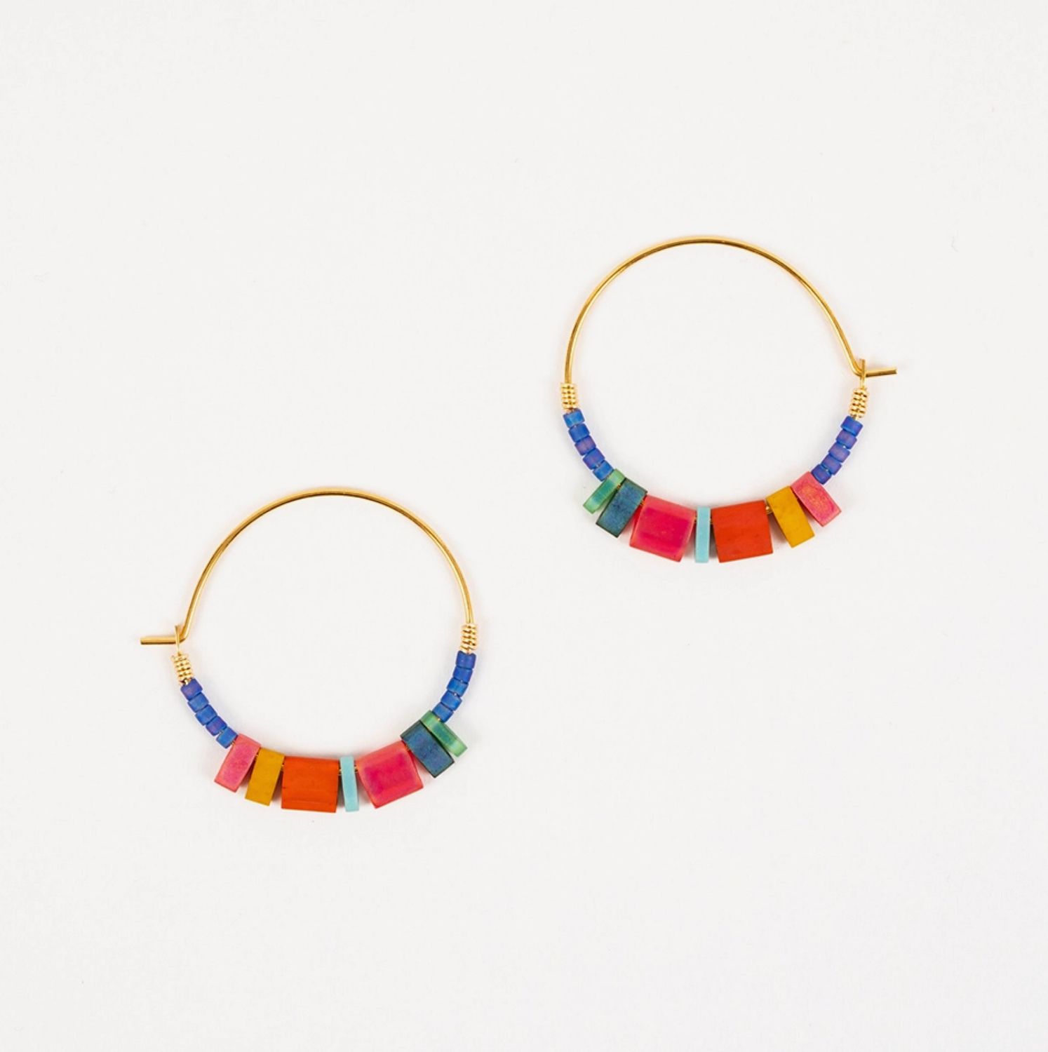 Tila Hoop Earrings Multi Blue