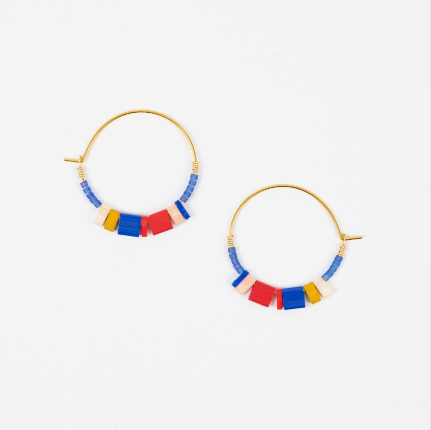 Tila Hoop Earrings Retro Red