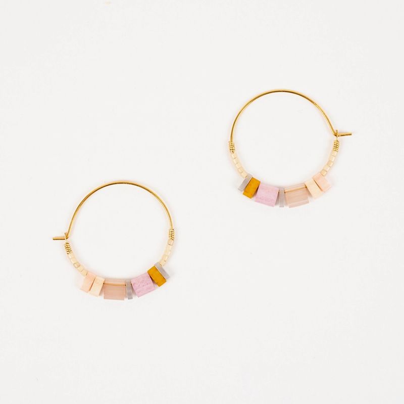 Tila Hoop Earrings Creamy