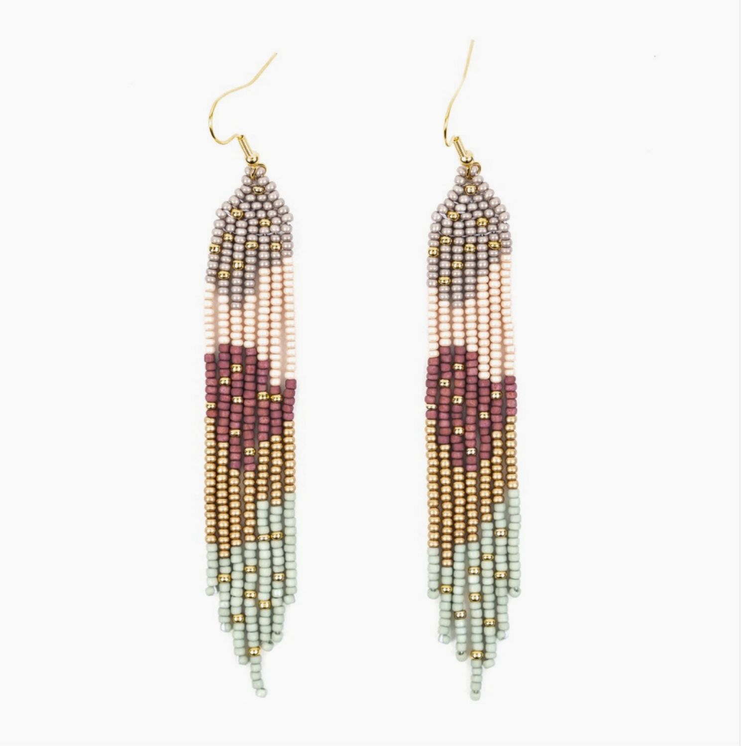 Strata Fringe Earrings Eucalyptus Bark
