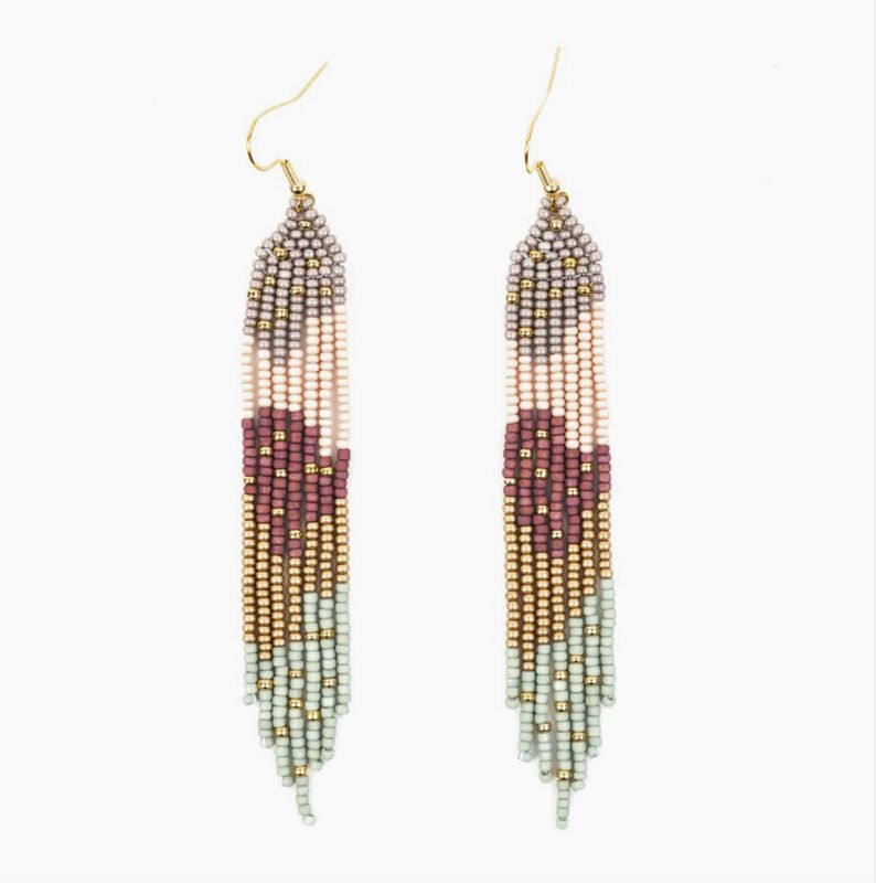 Strata Fringe Earrings Eucalyptus Bark