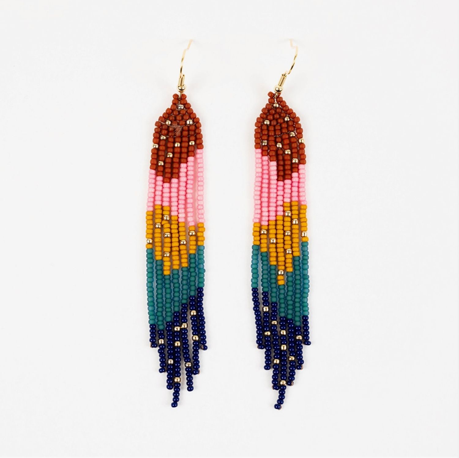 Strata Fringe Earrings Deep Pop
