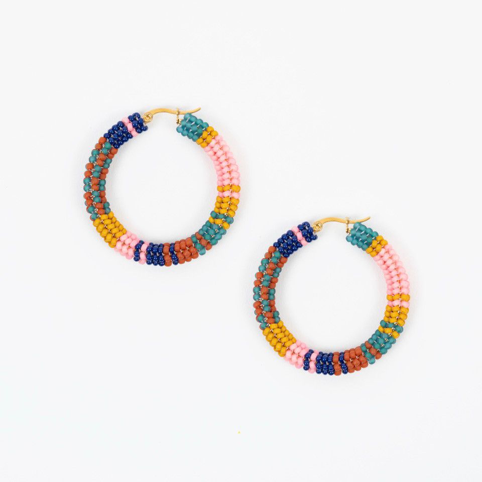 Patchwork Hoops Deep Pop