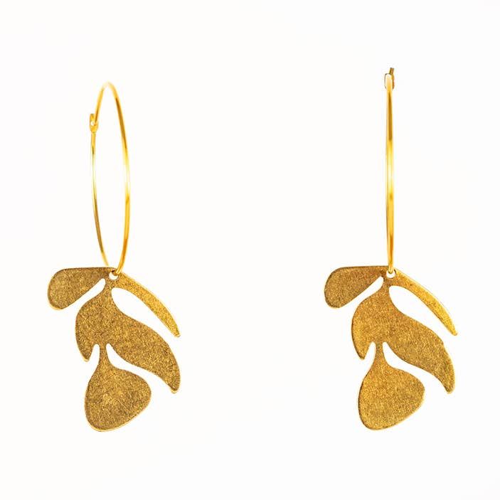 Brass Flower Hoop