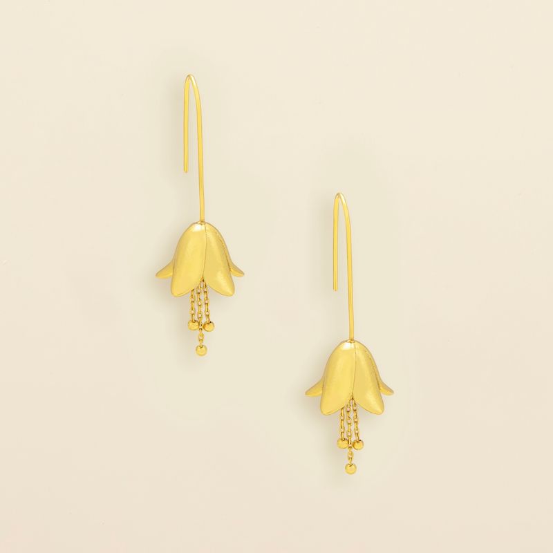Refined Icon Earring Lily Drop Gold
