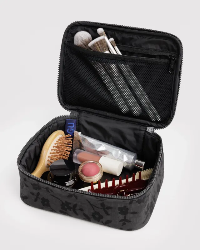 Small Cosmetic Case Charcoal Ditsy Floral