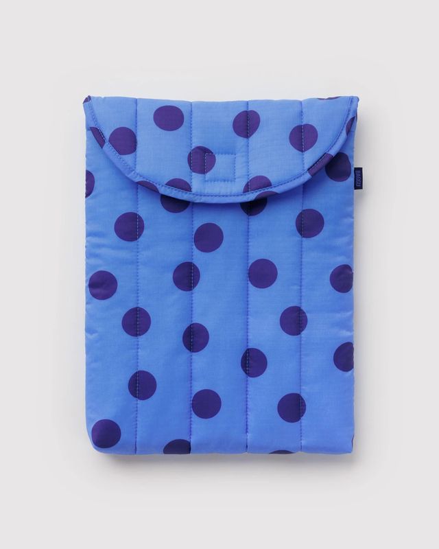 Puffy Laptop Sleeve 13"/14" Blue Polka Dot