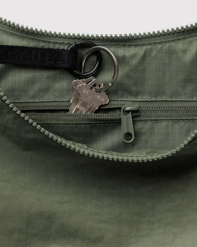 Medium Nylon  Crescent Bag Caper