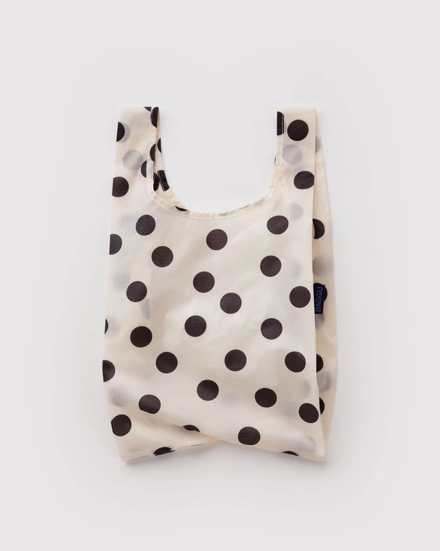 Baby Baggu Cream and Black Polka Dot