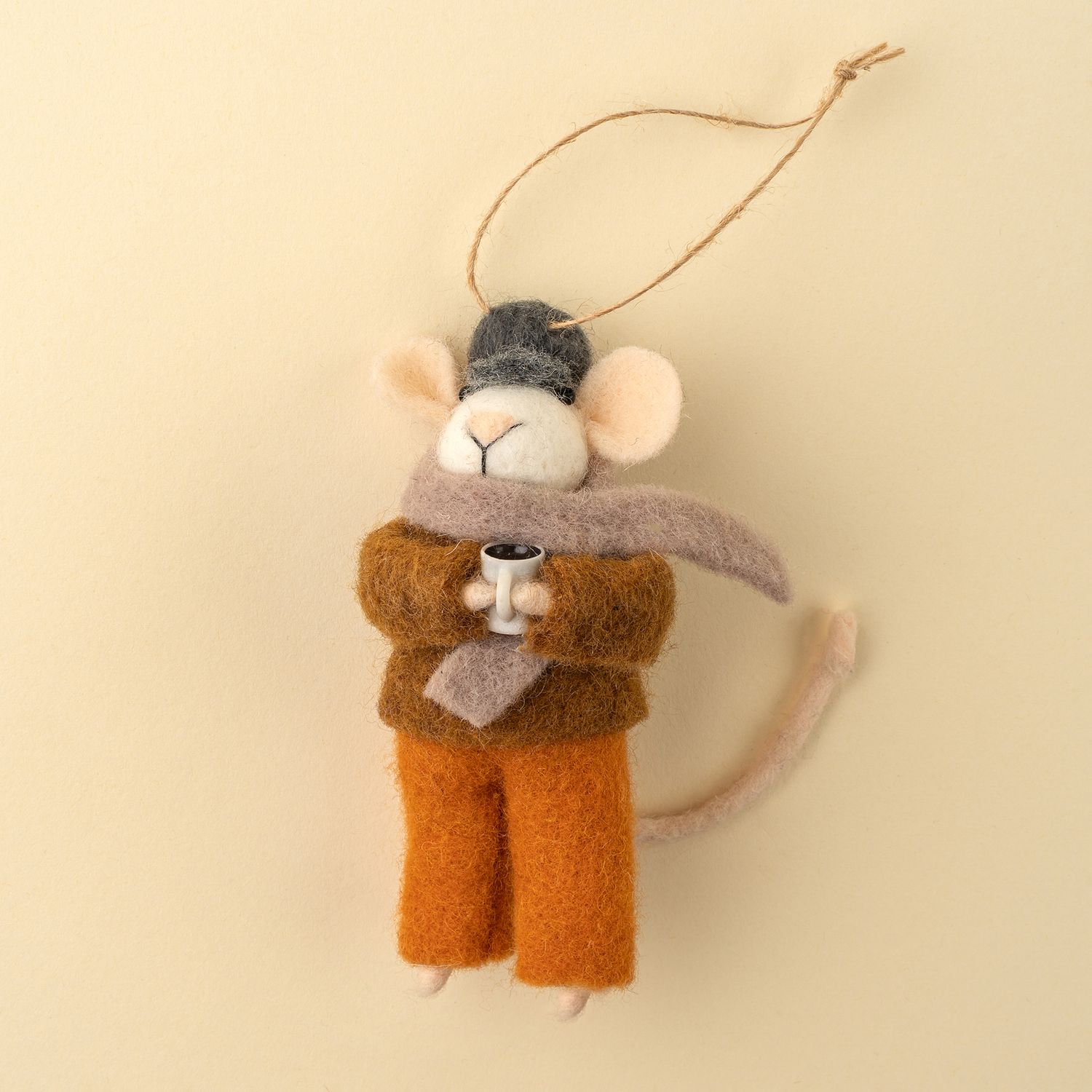 Felt Ornament Mouse Cappuccino Carl