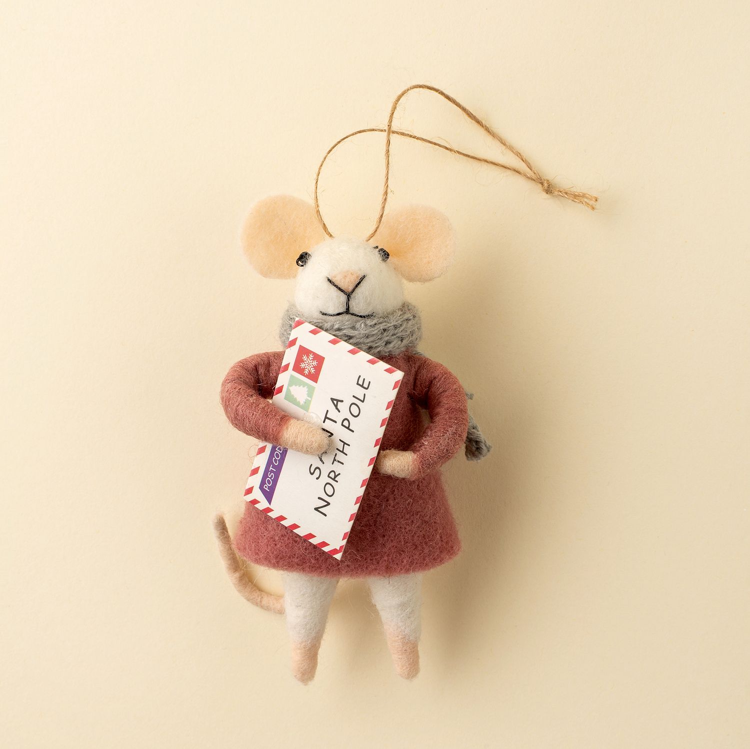 Felt Ornament Mouse Letter To Santa Lucy