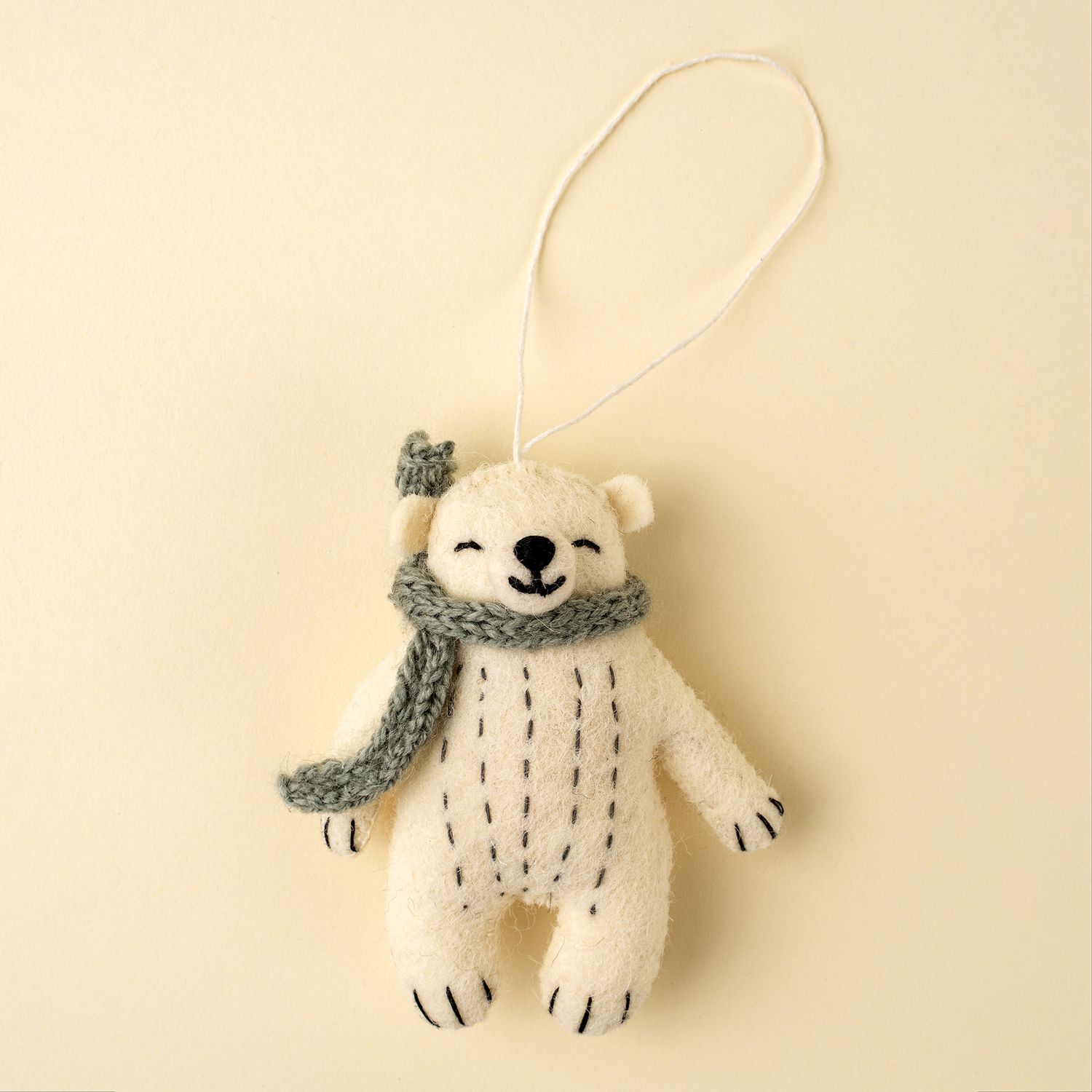 Felt Ornament Cozy Polar Bear Cub