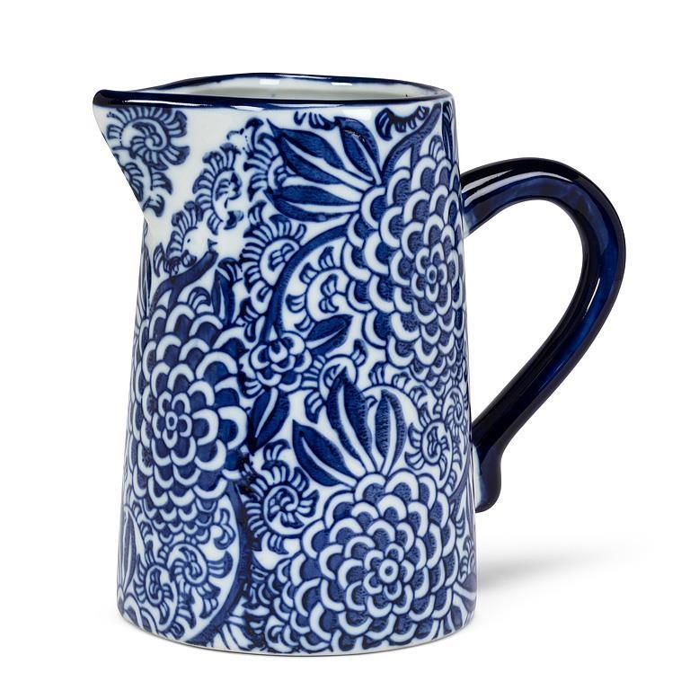 Small Floral Jug Blue / White