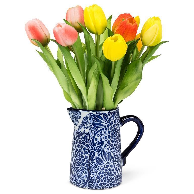 Small Floral Jug Blue / White