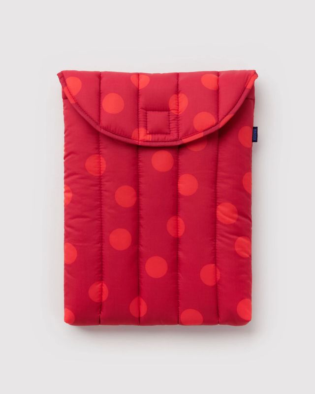 Puffy Laptop Sleeve 13"/14" Red Polka Dot