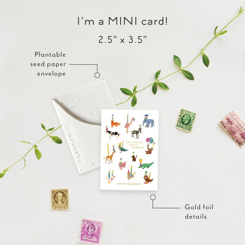 Animal Party Baby Mini Card