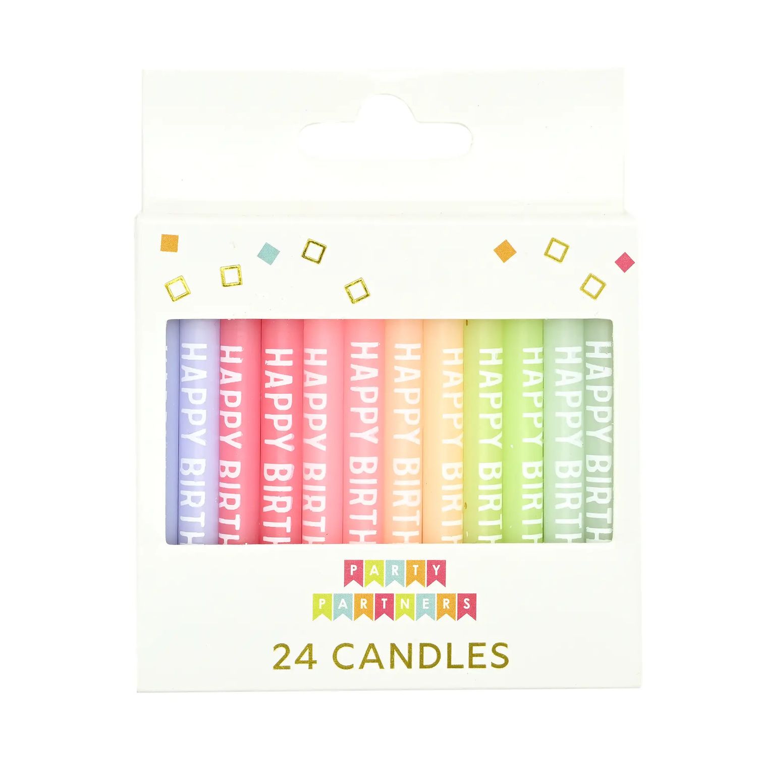 Happy Birthday Pastel 24 Candles Set